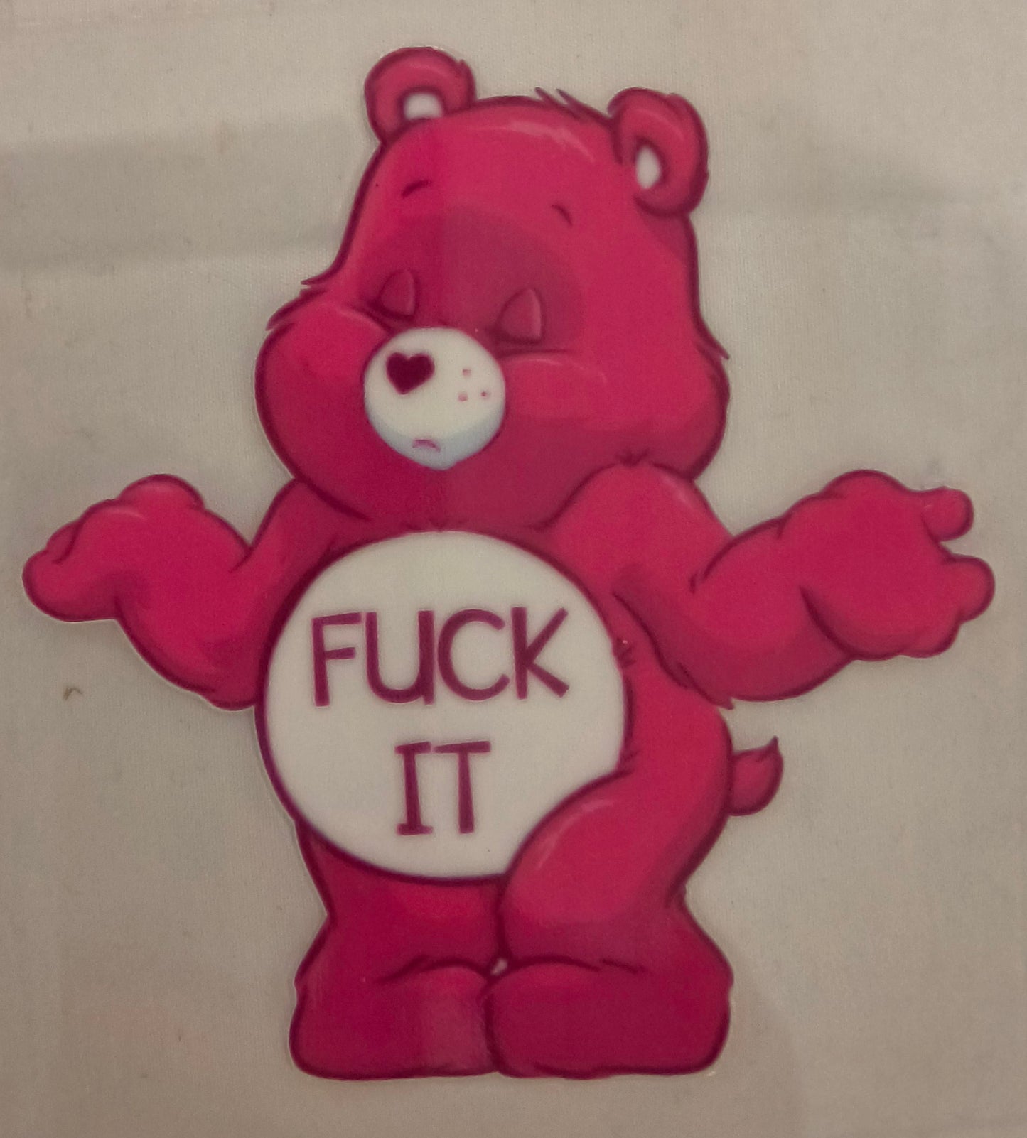 Hot Pink Care Bear decal