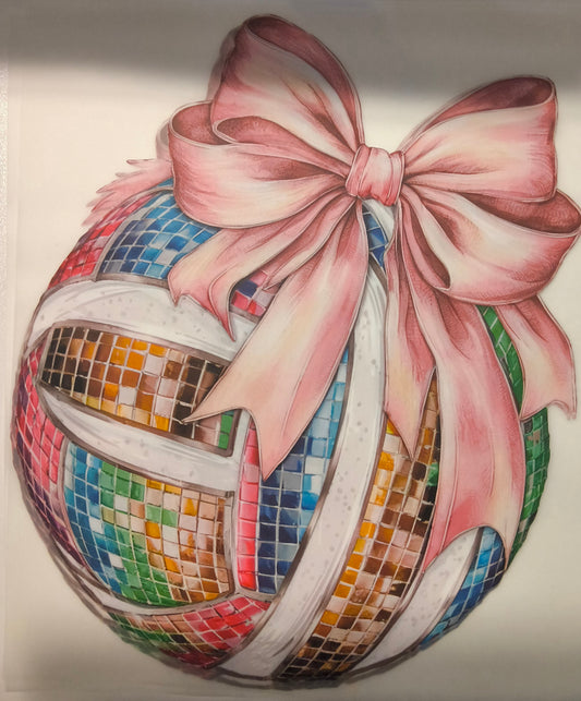 Disco volleyball w/ bow