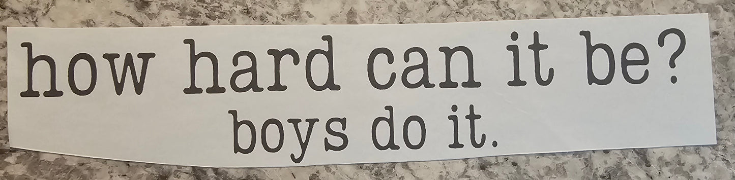 How hard can it be....