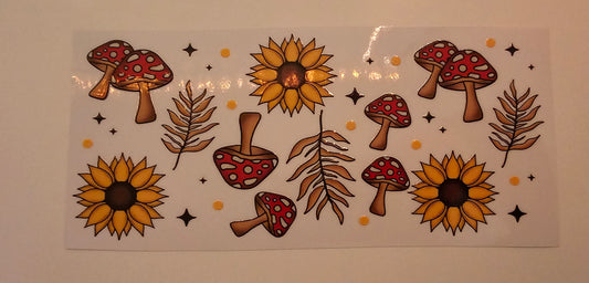 Mushrooms and flowers Wrap