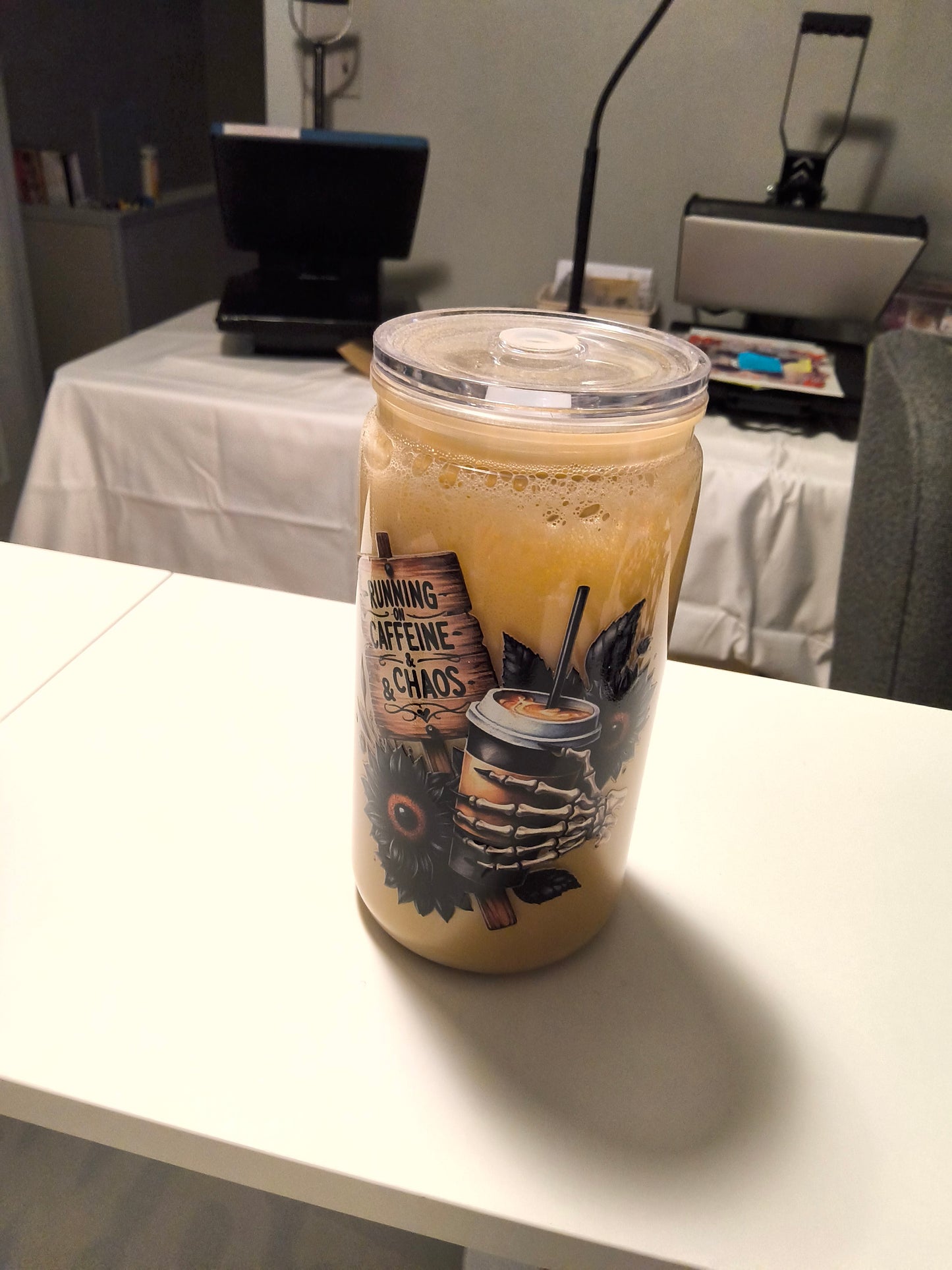 16oz acrylic coffee snowglobe