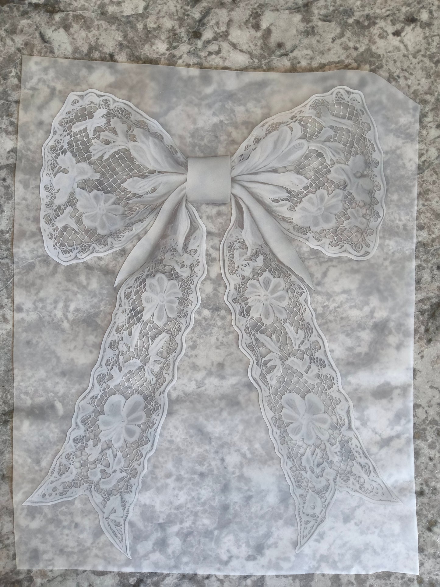 Gray lace bow