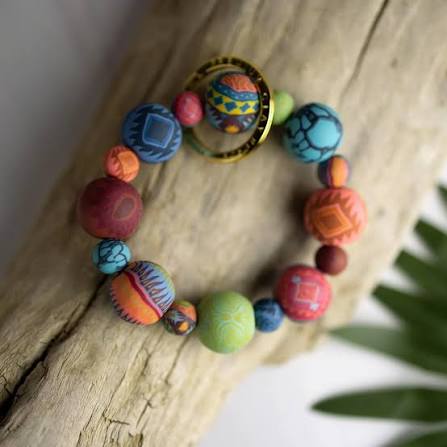 Lg Acrylic Bead Keychain