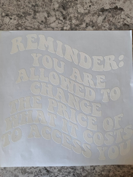 Reminder.....