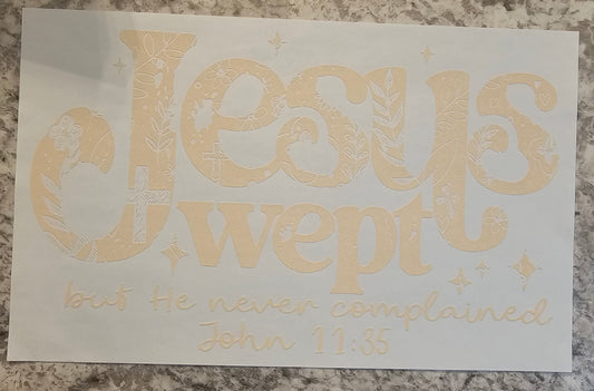 Jesus wept...