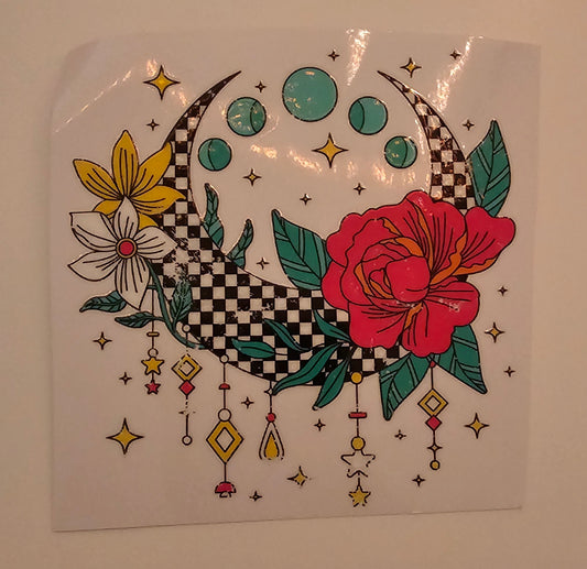 Checkered flower Decal