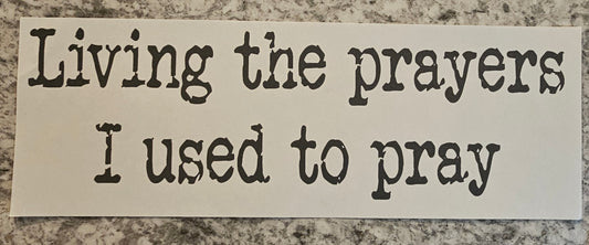 Living the prayers....