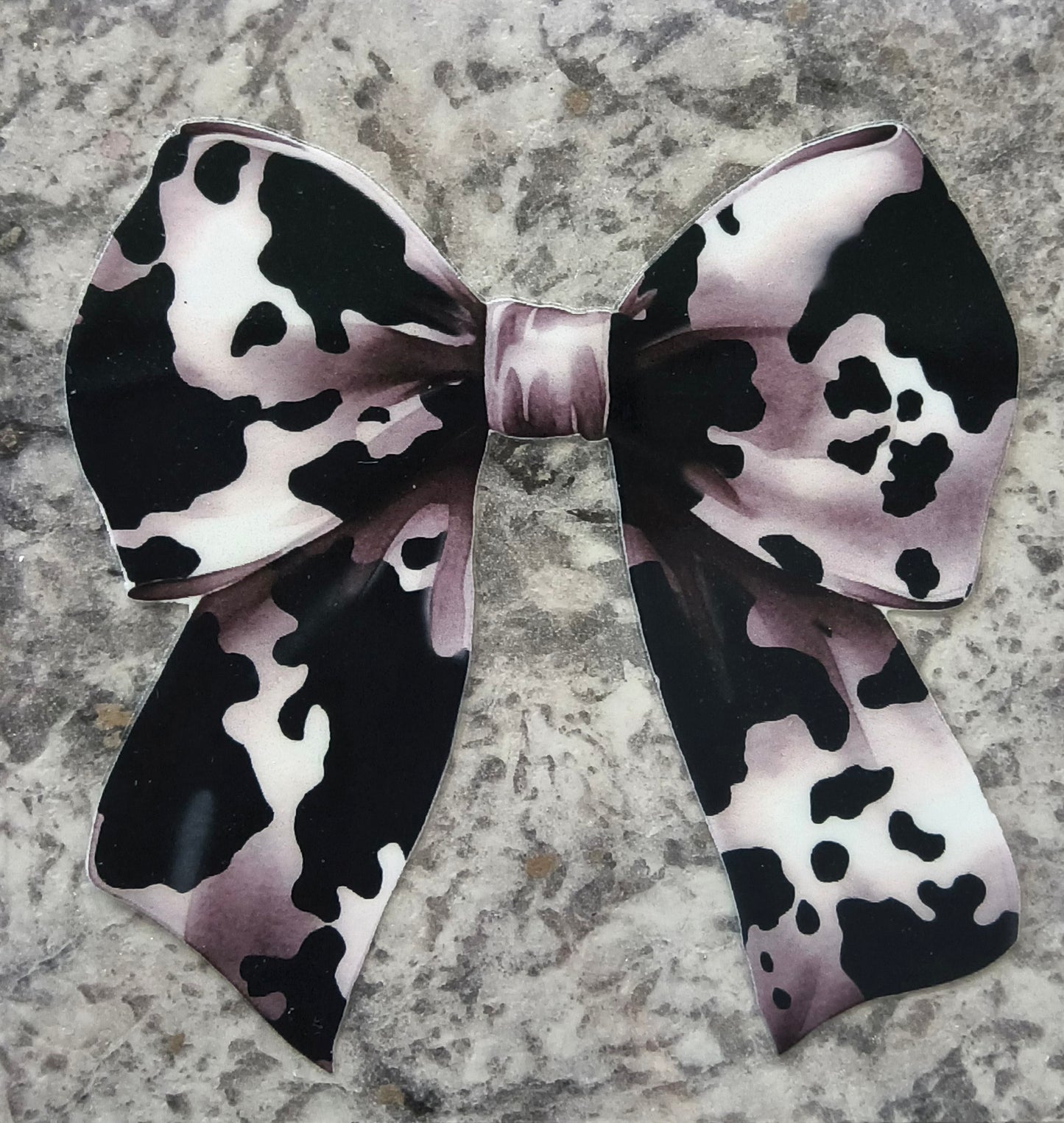 Cow print bow decal
