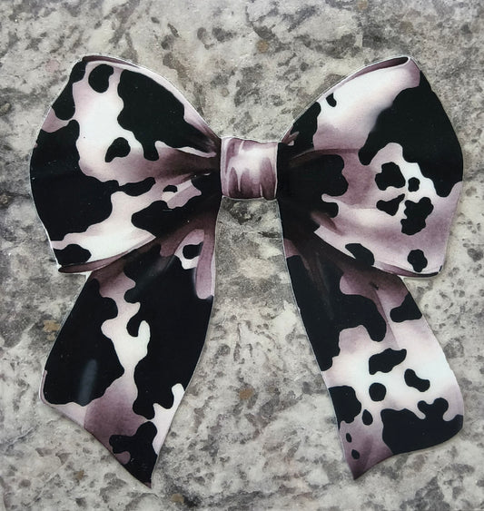 Cow print bow decal