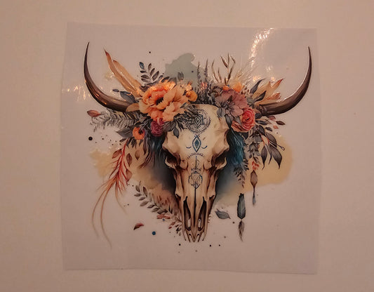 Skull flower head, decal