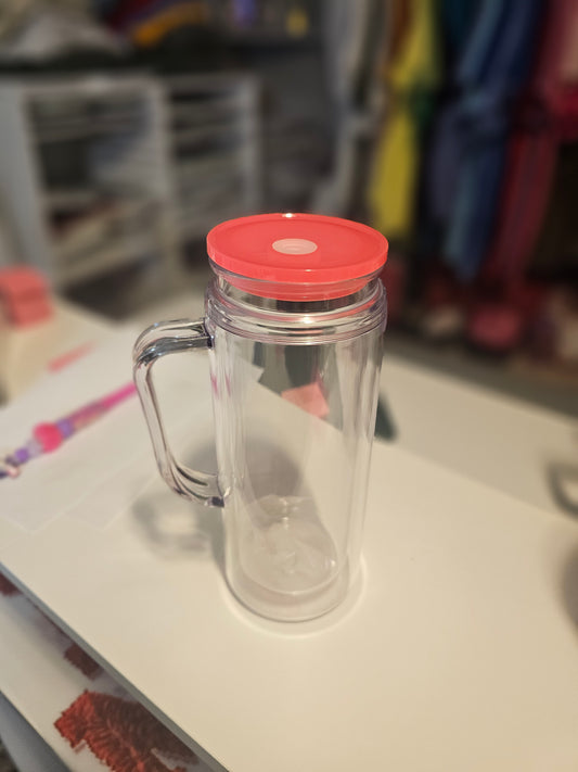 20oz acrylic snowglobe w/ handle